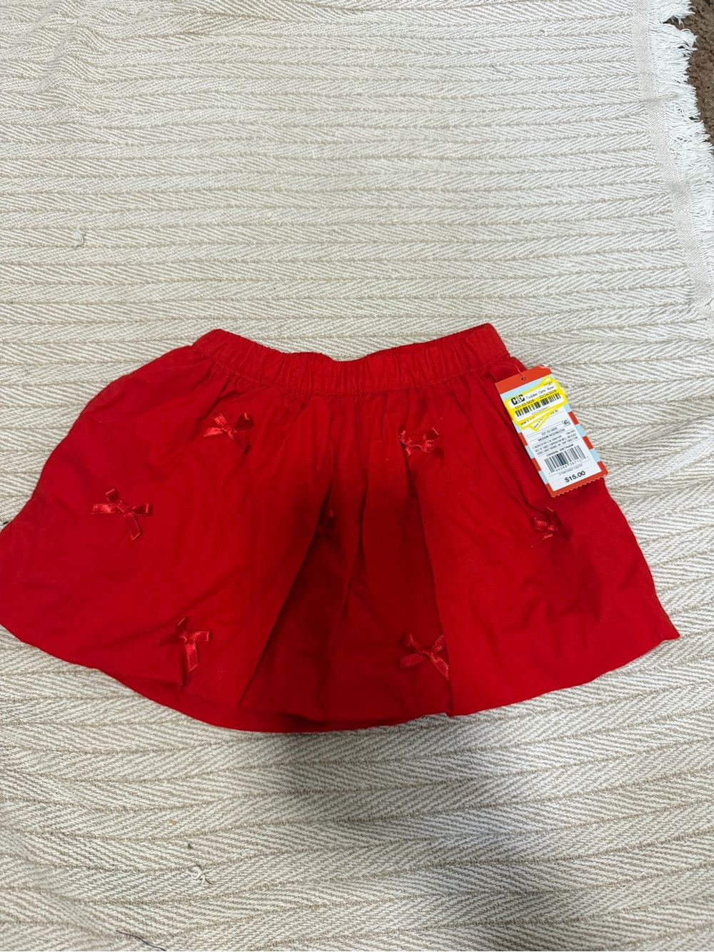 Cat & Jack Red Bow-Accent Full Skirt